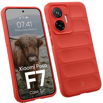 Pancerne etui Bizon Case Tur do Xiaomi POCO F7, czerwone