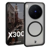 Etui z pierścieniem magnetycznym Bizon Case MatteO do Vivo X300, przydymione-czarne