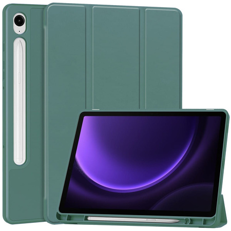 Etui Bizon Case Tab Lizard do Galaxy Tab S10 FE / S9 / S9 FE, ciemnozielone