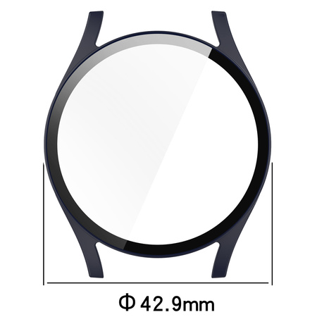 Etui ze szkłem do zegarka Bizon Case Watch Adamo do Galaxy Watch 7 40 mm, niebieskie