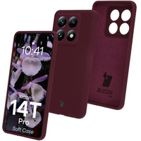 Silikonowe etui Bizon Soft Case do Xiaomi 14T Pro, ciemnofioletowe