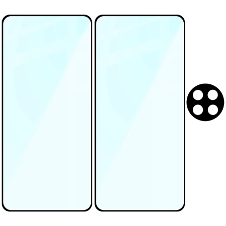 2x Szkło hartowane z ramką + szybka na aparat Bizon Edge 2 Pack do Xiaomi Redmi 14C 4G