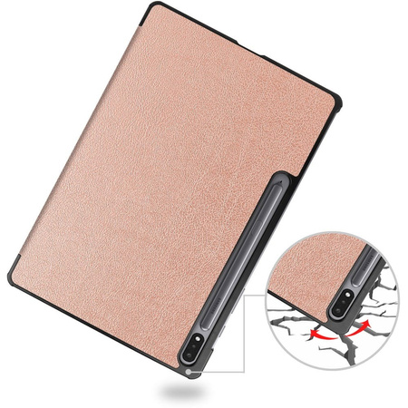 Etui Bizon Case Tab Croc do Galaxy Tab S8 Plus / S7 Plus, różowozłote
