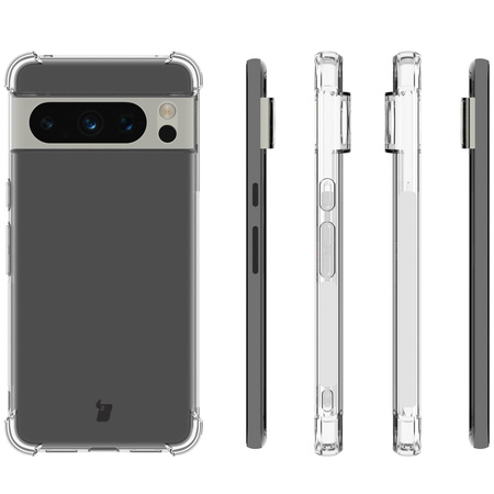 Etui + 2x szkło Bizon Case Clear Pack do Google Pixel 8 Pro, przezroczyste