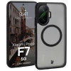 Etui z pierścieniem magnetycznym Bizon Case MatteO do Xiaomi POCO F7, przydymione-czarne
