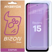 Elastyczne szkło hybrydowe Bizon Glass Mule Duo do Xiaomi Redmi 15 5G, 2 sztuki