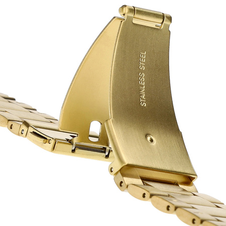 Pasek ze stali nierdzewnej Bizon Strap Watch Aura do Galaxy Watch Ultra 47 mm , złoty