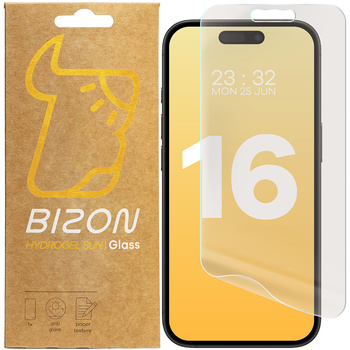 Folia matowa Bizon Glass Hydrogel Sun do iPhone 16, 2 sztuki