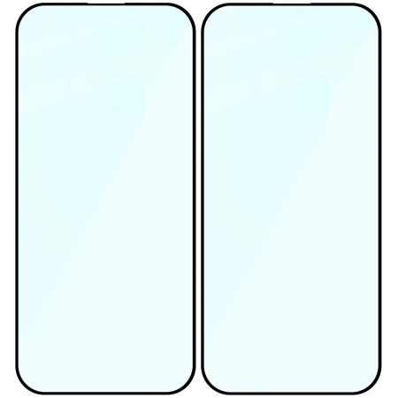 Szkło hartowane Bizon Glass Edge Duo do iPhone 17 / 17 Pro / 16 Pro, czarna ramka, 2 sztuki