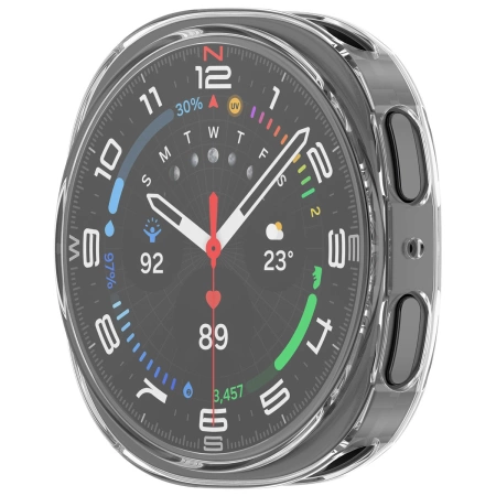 Etui z osłoną ekranu Bizon Case Watch Felipe do Galaxy Watch 8 44 mm, przezroczyste
