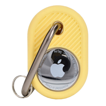 Etui Bizon Case Locator Travel do Apple AirTag, żółte