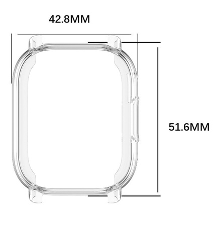 Etui z osłoną ekranu Bizon Case Watch Felipe do Xiaomi Redmi Watch 5 Active, przeźroczyste