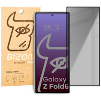 Prywatyzujące szkło hartowane Bizon Glass Edge Shadow do Galaxy Z Fold6, przyciemniane z czarną ramką