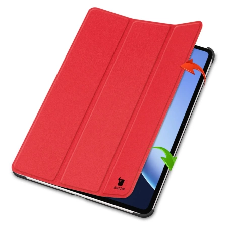 Etui z klapką Bizon Case Tab Croc do OnePlus Pad 3 / 2 Pro / OPPO Pad 4 Pro, czerwone