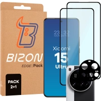 2x Szkło hartowane z ramką + szybka na aparat Bizon Edge 3D Pack do Oppo Reno 12