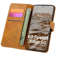 Etui z klapką Bizon Case Pocket do Motorola Edge 60 Fusion / 60, brązowe