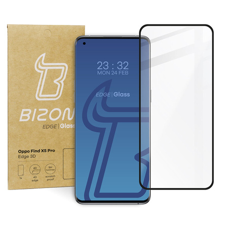 Szkło hartowane Bizon Glass Edge 3D do Oppo Find X5 Pro, czarne