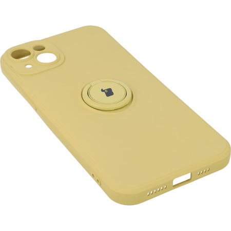 Etui Bizon Case Silicone Ring Sq do iPhone 14 Plus, żółte