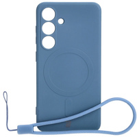Etui Bizon Case Silicone Magnetic Sq do Galaxy S24, granatowe