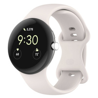 Silikonowy pasek Bizon Strap Watch Silicone S do Google Pixel Watch 3/Watch 2/Watch 1 41mm, perłowy