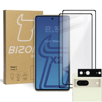 2x Szkło + szybka na aparat BIZON Edge 2 do Google Pixel 7