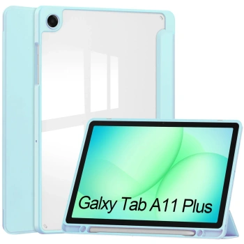 Etui z klapką Bizon Case Tab Clear Matt do Galaxy Tab A11 Plus / A9 Plus, błękitne