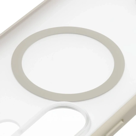 Etui z pierścieniem magnetycznym Bizon Case MatteO do Galaxy S26 Ultra, przydymione-beżowe