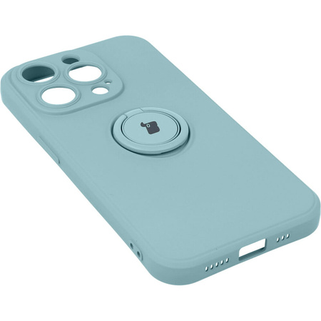 Etui Bizon Case Silicone Ring Sq do iPhone 14 Pro, turkusowe