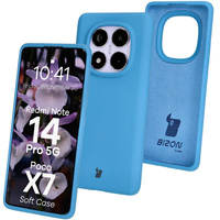 Silikonowe etui Bizon Soft Case do Xiaomi Redmi Note 14 Pro 5G / Poco X7, niebieskie