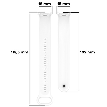 Silikonowy pasek Bizon Strap Watch Dots do Xiaomi Smart Band 10 / 9 / 9 NFC / 8, biały