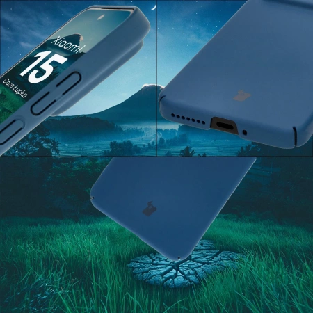 Etui Bizon Case Łupka do Xiaomi 15, niebieskie