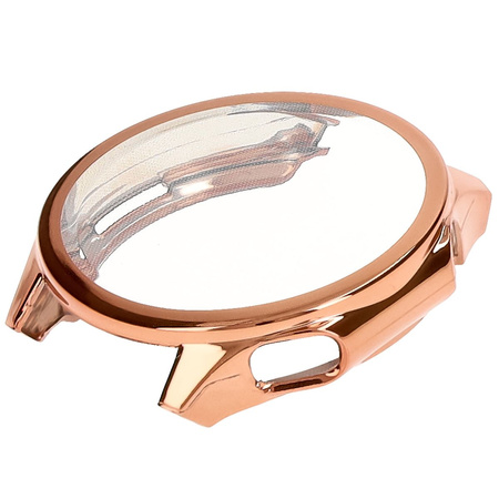 Etui z osłoną ekranu Bizon Case Watch Felipe do OnePlus Watch 3 / Oppo Watch X2, różowozłote