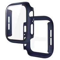 Etui ze szkłem do zegarka Bizon Case Watch Adamo do Apple Watch SE 3 / SE 2 / SE / 6 / 5 / 4 (40 mm), matowe granatowe