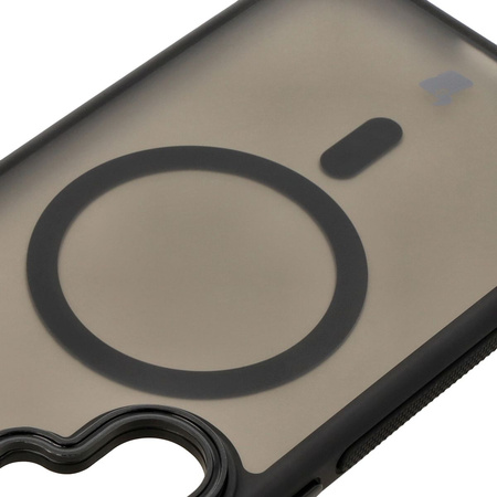 Etui z podstawką i pierścieniem magnetycznym Bizon Case Eclipse do Galaxy S24 Plus, przydymione z czarną ramką