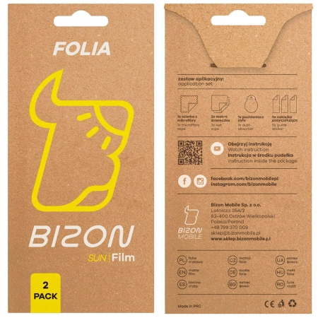 Folia matowa Bizon Glass Film Sun Duo do Realme GT 7, 2 sztuki
