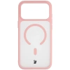 Etui z pierścieniem magnetycznym + szkło hartowane Bizon MatteO Pack do iPhone 17 Pro Max, przydymione-jasnoróżowe
