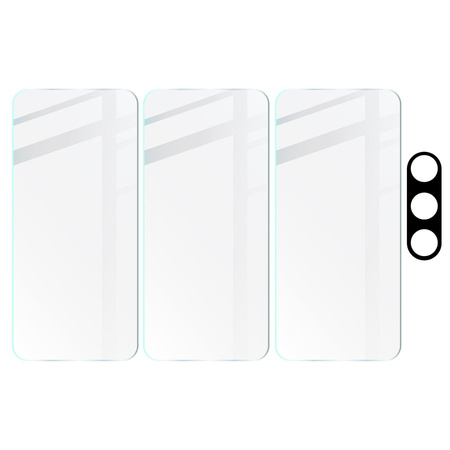 3x Szkło hartowane + szybka na aparat Bizon Glass Clear 2 Pack do Galaxy S23 Plus