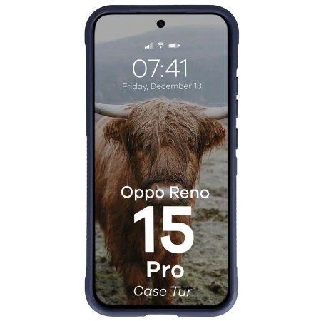 Pancerne etui Bizon Case Tur do Oppo Reno 15 Pro, granatowe