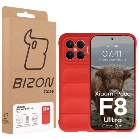 Pancerne etui Bizon Case Tur do Xiaomi POCO F8 Ultra, czerwone