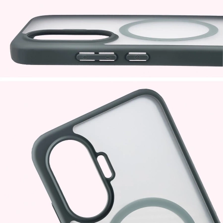 Etui z pierścieniem magnetycznym Bizon Case MatteO do Xiaomi POCO F7, przydymione-szare