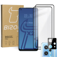 Szkło hartowane Bizon Glass Edge - 2 sztuki + ochrona na obiektyw, Realme 9 4G / Realme 9 Pro+