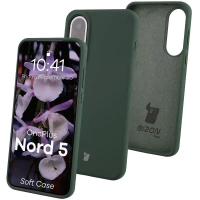 Silikonowe etui Bizon Soft Case do OnePlus Nord 5, ciemnozielone