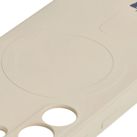 Etui Bizon Case Silicone Magnetic Sq do Galaxy S24 Plus, beżowe