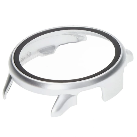 Etui ze szkłem do zegarka Bizon Case Watch Adamo do Garmin Vivoactive 6, satynowo srebrne