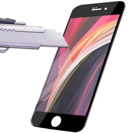 Szkło hartowane Bizon Glass Edge - 2 sztuki + ochrona na obiektyw, iPhone SE 2022/2020, 8/7, czarne