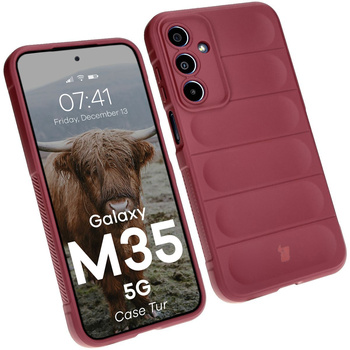 Pancerne etui Bizon Case Tur do Galaxy M35 5G, burgundowe