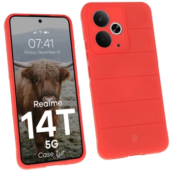 Pancerne etui Bizon Case Tur do Realme 14T 5G, czerwone