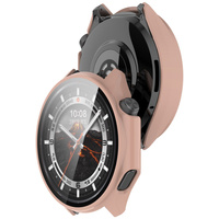 Etui ze szkłem do zegarka Bizon Case+Glass Watch do OnePlus Watch 3 / Oppo Watch X2, różowe