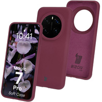 Silikonowe etui Bizon Soft Case do Honor Magic7 Pro, ciemnofioletowe