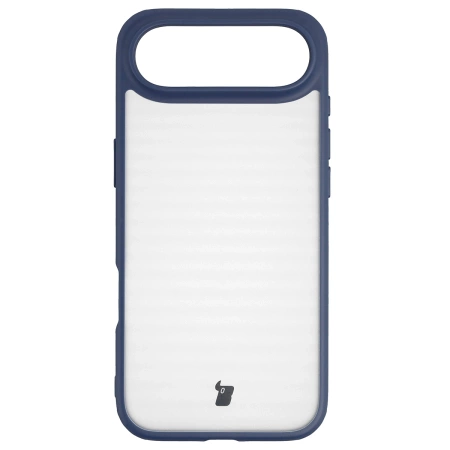 Etui Bizon Case Angelo do iPhone Air, półprzezroczyste z granatową ramką